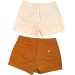 J.Crew & GAP Size 0 Chino Short Bundle Neutral Caramel Brown White 100% Cotton Photo 2