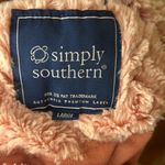 Simply Southern  fuzzy fleece pink weave quarter zip pullover, Large Photo 5