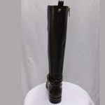 Michael Kors Arley Leather Riding Boots Gold Logo Photo 2