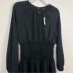 Madewell  Bubble-Sleeve Smocked Mini Dress in True Black Size Small NWT Photo 10