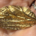 Christian Dior VINTAGE  GERMANY GOLD PLATED TEXTURED LEAF BROOCH Photo 0
