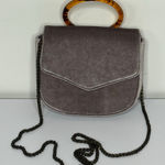 Anthropologie Velvet Crossbody Bag Faux Tortoise Shell Handle and Chain Photo 0