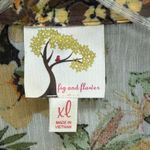 Fig And Flower Sheer Tunic Blouse XL Brown Yellow Floral Button Down Boho Photo 10