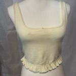 ZARA  Cream Ruffled Crop Top Photo 2