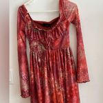 Cider  Red Paisley Long Sleeve Mini Dress – Boho Western Style, Size XS Photo 3