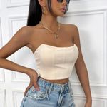 SheIn Cream Corset Top Photo 2