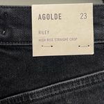 AGOLDE Riley High Rise Straight Crop in Black Pepper, Size 23, NWT Photo 11