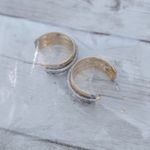 Vintage Earrings for Pierced Ears Gold/Silver Tone Hoops Photo 2