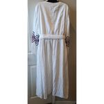 Lane Bryant NTW Size 18 WHITE COTTON GAUZE BOHEMIAN DRESS PURPLE EMBROIDERY Photo 4