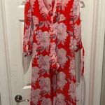 The Room Women's Pink Floral V-Neck Belted Flowy Romper Sleeveless Size S Photo 0