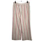 Coldwater Creek  Striped Linen Blend Wide Leg Pants Size M | Pockets Retro Boho Photo 4