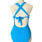 Becca womens Modern Edge Gia Lace-up Plunge One-piece Swimsuit Sz S Photo 3