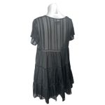 Urban Outfitters Black V-neck Short Sleeve Tiered Sheer Mini A-line Dress Size S Photo 1