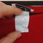 American Vintage KL Collection Vintage Size Medium M Acrylic Vintage Block Print Red Beige Black Photo 8