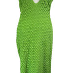 LaMarque Miles Halterneck Dress Green Deep V Textured Midi Dress Bodycon Medium Photo 0