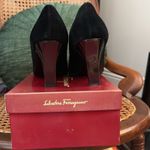 Salvatore Ferragamo  Black Suede Cesello Heels Shoes Photo 2
