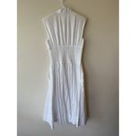 Anthropologie  The Tommie Cap-Sleeve Smocked Front-Zip Shirt Dress White Medium Photo 2