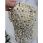 Windsor  Pearl Rhinestone Beaded Bustier Bra Crop Top Off White Size XS Photo 8