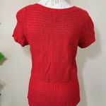 Ann Taylor Red Knit Crochet Retro Top Cardigan Photo 6
