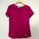 Under Armour Run Magenta Short Sleeve Fitted Tshirt Size M Photo 7