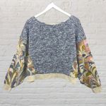 Anthropologie Saturday Sunday Sweater S Days Week Marled Grey Cropped Oversized Blue Photo 1