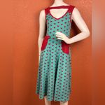 Voodoo Vixen Heart Patterned Dress with Red Accents Size Small. E73 Blue Photo 7