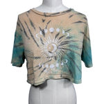 Full Tilt Zumiez  Blue Tie Dye Celestial Moon Phase Cropped T-Shirt Size Medium‎ Photo 0