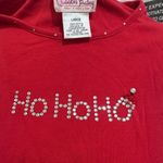 Quacker Factory  Red Knit Ho Ho Ho Long Sleeve Embroidered Sweater Photo 1