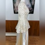Elegant Vintage 1940s/50s Liquid Satin and Lace Wedding Gown! Size 6 Photo 5