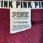 PINK - Victoria's Secret  Burgundy Floral Logo Zip Up Hoodie Sweatshirt Size S Photo 5