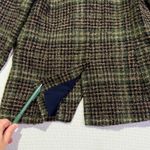 Mystree  Plaid Blazer Jacket Velvet Collar green preppy Gold Button Tweed Size S Photo 8