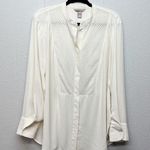 H&M  Perforated Cream Tunic Top Womens Large Party Business Career Quiet Luxury Photo 0