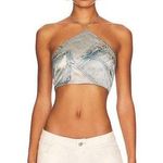 Retrofête RETROFETE Duncan Silk Top In Romano Denim Photo 0