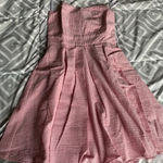 Lauren James Red Corbin Bow Seersucker Strapless Dress Photo 2