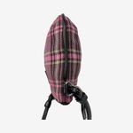 Coach Pink Plaid Tartan Wristlet Black Trim Fabric Zip Pouch Fob Leatherware Photo 11