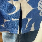 J. Marie Blue White Floral Embroidered Short Sleeve Lined Boho Top Blouse Size S Photo 3