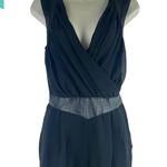 Silence+Noise UO Faux Wrap Chiffon Belted Romper Black Size 2 Photo 1