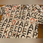 OVI NWT playing cards letter print button up long sleeve blouse size L Photo 7