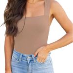 Reoria Tranquil Shores Square Neck Bodysuit Brown Size M Photo 0