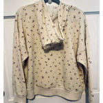 Hippie Rose  Beige Purple Floral Hoodie women's L Photo 1