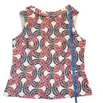 Boden‎ Women's Rollneck Martha Sleeveless Top Floral White Pink Navy Blue 14 Photo 7