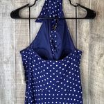 Ombre Size 8 Sleeveless Halter Dress Blue White Polka Dots Padded Bra Ru… Photo 1