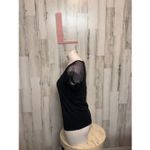 Xhilaration Black Mesh Sleeve Tee Top | Size Large Photo 2