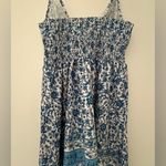 SheIn Blue and white floral print dress with adjustable tie back and V-neckline Photo 4