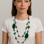 Park Lane Genuine Jade and Green Aventurine Statement Necklace, 32 inches Photo 1