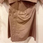 Moon River Short Sleeve Button Front Cut-out Shirred Shirt Mini Dress in Mocha Photo 5