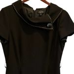 Tahari Women's Black Knee Length Dress Size 12 Shawl Collar Business Photo 8