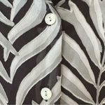 Vintage Mondi Gray & Black Tropical Leaf Pattern Button Down Silk Shirt, Size L Size L Photo 5