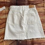 Denim Women White  Distressed Cutoff Front Slit Mini Skirt Size 2 Photo 2