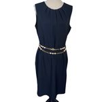 Jones Studio Separates Sleeveless Dress Black Size 12 NO BELT Pleated Neckline Photo 9